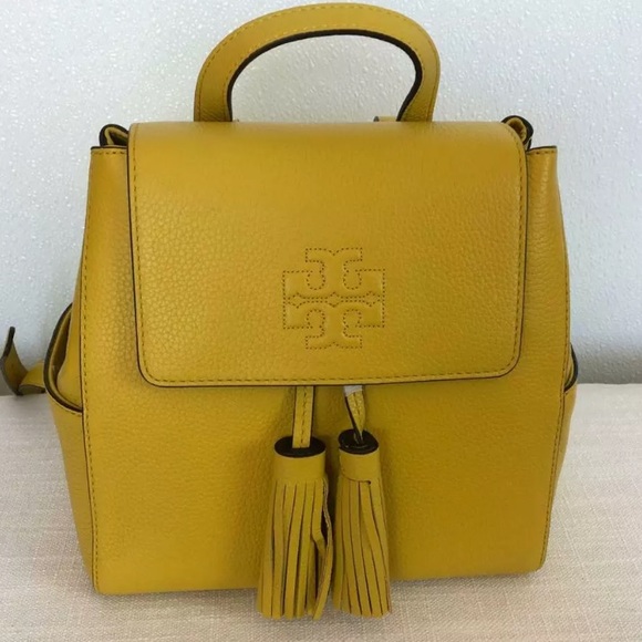 Tory Burch Thea yellow mini size backpack leather - Picture 4 of 8